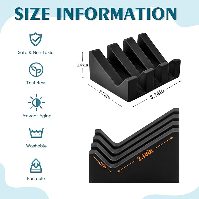 Self Draining Soap Dish Holder,Silicone Soap Dish,for Bathroom,Kitchen, Sponges，Can Extend Soap Life，Keep Soap Bars Dry and Easy Cleaning (Black+White,2-Pack)