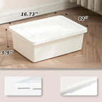 15 Quart Stackable Plastic Storage Bins with LidsStorage Container for Organizing, Storage Boxeswith Handle for Shelves, Cube Storage Bin for CraftSnacks, (white，2L)