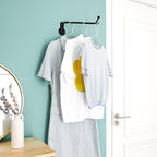 Mkono Wall Mounted Drying Rack Laundry Clothes Hanger with Swing Arm Space Saving Metal Hanging Valet Rod for Laundry Closet Organizer Bathroom Bedroom, 2 Pack, Black