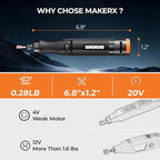 Cordless Rotary Tool Kit, 20V Power Rotary Tool for Sanding, Carving, Drilling, Engraving, Polishing, DIY Crafts with 42 Accessories, Brushless Motor, 5000-35000 RPM Variable Speed,Tool Only