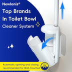 Newlonis® Disposable Toilet Brush with 8 Refills, Wall-Mounted Toilet Bowl Cleaning Wand, Toilet Brush with Holder