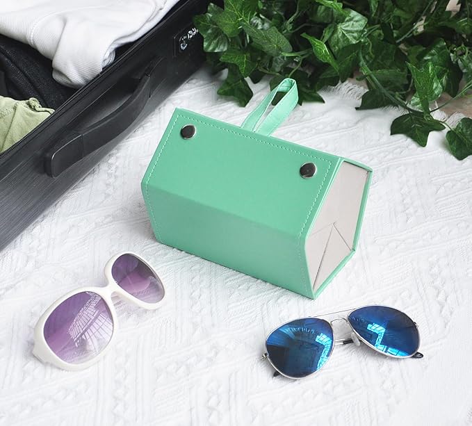 Kenpal Sunglasses Storage Organizer Holder Foldable Travel Case with 5 Slot Compartments for Multiple Glasses