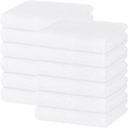 Homaxy 100% Cotton Waffle Weave Kitchen Dish Towels, Ultra Soft Absorbent Quick Drying Cleaning Towel, 13 x 28 Inches, 12-Pack, White