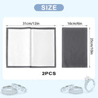 SEVENWELL 2pcs Jewelry Polishing Cleaning Cloth Large 10'' x 12'' for Sterling Silver Jewelry Gold, Diamond, Platinum, Precious Stones, Coins (Gray)