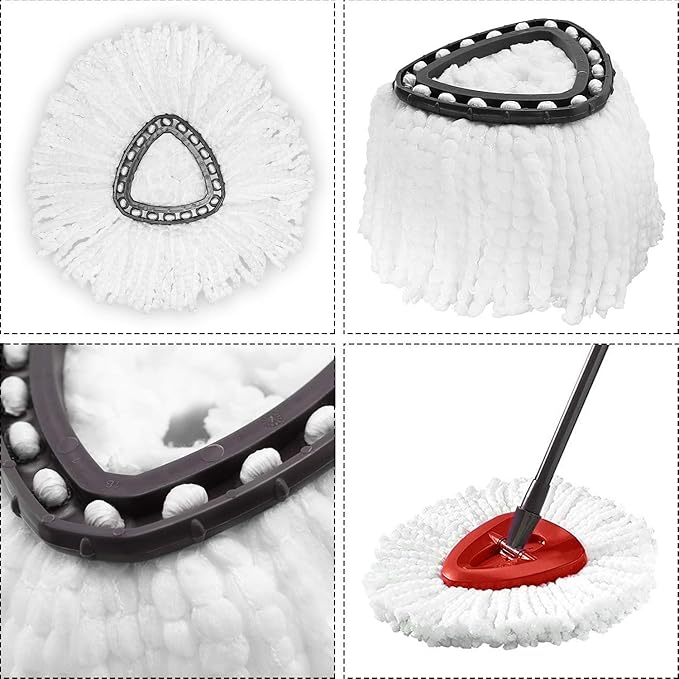 10 Pack Mop Head Replacement for O-Ceda EasyWrin Spin Mop, Ailengy 100% Microfiber Mop Refills Spin Mop Replace Heads for ocedar Mop Easy House Cleaning and Floor Mopping