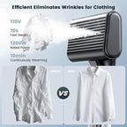 Portable Steamer for Clothes, 1200W Handheld 2-in-1 Steamer & Iron - 100ML Large Water Tank, 10s Fast Heat Up, 15mins Steaming Garment Steamer for Travel, Home Use
