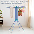 Clothes Drying Rack Foldable & Collapsible Drying Racks with 4-Leg Octopus Design, Large Capacity Space Saving Indoor Drying Rack for Bedroom,Balcony,Laundry for Indoor/Outdoor Use(Grey & Green)