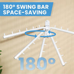 Clothing Racks for Hanging Clothes, Garment Racks Wall Mounted Clothes Bar-Hanger Holder Hooks Heavy Duty Folding Drying Rack Space Saving Clothing Hanging System Closet Storage Organizer