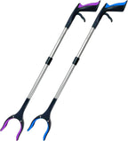 2-Pack Reacher Grabber Tool, Foldable Trash Picker Grabber, Trash Gripper, Garden Nabber, Litter Picker, Extended Grabber（Purple/Blue)