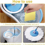 Floor Cleaning Tablets Sheets, Method Hardwood Floor Cleaner and Polish Pack of 300, Concentrate Mild Scent For RV Wall Tiles, Hardwood, Laminate Floor, Yellow