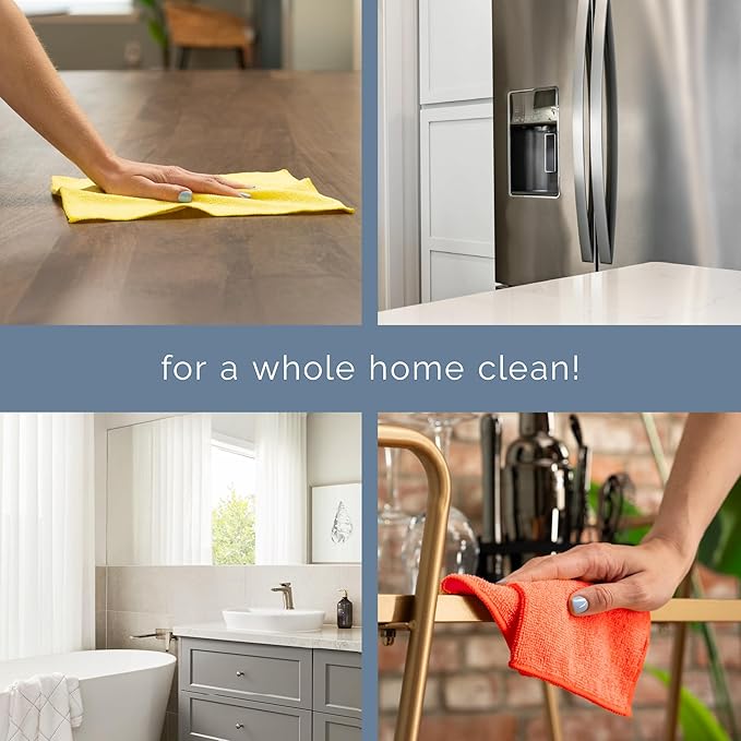 S&T INC. 50 Pack Microfiber Cleaning Cloth, Bulk Towels for Home, Reusable Microfiber Towels for Cars, Cleaning Rags, Assorted, 11.5 Inches x 11.5 Inches, 50 Count