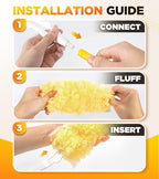 30 Count Heavy Duty Duster Refills for Swiffer, Multisurface 360° Larger Size Dusters with 4X Microfibers, Unscented Disposable Dusters for Cleaning Home, Blinds, Fans, Corners (Only Duster)