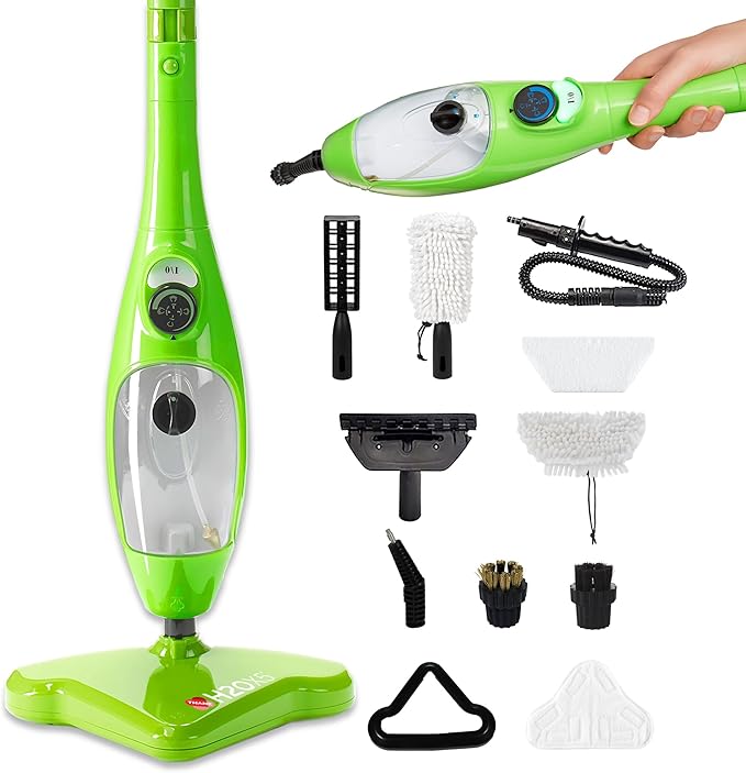 H2O X5 5-in-1 Multi-Purpose Steam Mop, Handheld Steam Cleaner, Adjustable Height, Removable Tank, Large Capacity, Rapid Heat Up, Steam Control, Lightweight, High Pressure