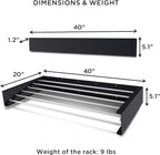 Step Up Laundry Drying Rack, Wall Mounted, Retractable Clothes Drying Rack, 60lbs Capacity, 20 Linear Ft, with Wall Template and Long Screwdriver Bit (40" White)