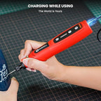 HARDELL Engraving Pen, Cordless Rechargeable Rotary Tool,5 Speed Engraver Pen For Metal, Wood, Plastic And Glass, Engrave 50+ Surfaces with 6 Carving Bit, 3 polishing bit, 20 Sandpaper, 4 Stencils