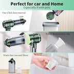 Car Vacuum Portable Cordless 22000PA High Power Handheld Mini Vacuum Cleaner Rechargeable Foldable with Brushless Motor Air Blower Duster Pump for Car Home Office Pet (Green)