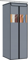 Zilink Garment Bags for Hanging Clothes 54" Hanging Storage Bags for Clothes with Clear Window Space Saving Garment Covers for Suits, Coats, Dresses, Grey