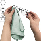 6 Pack Microfiber Glass Cleaning Cloth, 16 Inch X 16 Inch, Lint Free Quickly Clean Window, Glasses, Windshields, Mirrors, and Stainless Steel, Green