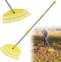 Lightweight Leaf Rake for Lawn & Garden - Durable Nylon Plastic Head, Easy Yard Cleanup for Women, Seniors & Kids, 16.5" Wide Rake for Leaves, Grass & Pine Needles, Adjustable Handle 35–50"