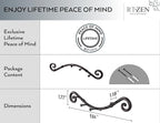 RTZEN Farmhouse Small Key Holder for Wall - Handcrafted Swirl Decorative 5 Key Hooks for Home Entryway - Wrought Iron Wall Mount Rack Purse Coat and Leash Holder or Organizer (Swirly Black)