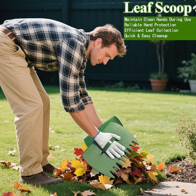 Remiawy Rake for Leaves, 65 Inch Adjustable Long Handle Heavy Duty Metal Garden Leaf Rake Set with 25 Tines, 72 Gallon 32 Gallon Reusable Garden Bag and Scoops for Lawns Yard Shrubs Grass Debris