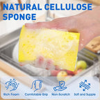 24 Pack Compressed Cellulose Sponge, Non Scratch Kitchen Sponges for Dish Cleaning, Multipurpose Household Cleaning Sponge for Kitchens, Bathrooms, Cars