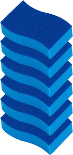 Elitra Essentials Scrubber Sponge, Non-Scratch Hydrophilic Foam Technology - Odor Resistant, Curved Grip, Dual-Sided Foam & Acrylic Grain Surface, Made in USA (Pack of 6)