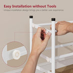 Tajsoon Expandable Shoe Rack for Closet 2 Tier, 28“-41“ Adjustable & Stackable Shoe Shelf Storage, Metal Shoe Rack Organizer for Front Door Entrance, Closet, Garage, Entryway, White