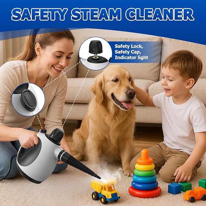 Handheld Steam Cleaner - High Pressure Steam Cleaner for Home, Multi-functional Cleaning Tools for Kitchen, Bathroom, Couch, Car. Portable Steamer Makes Housework Easier.