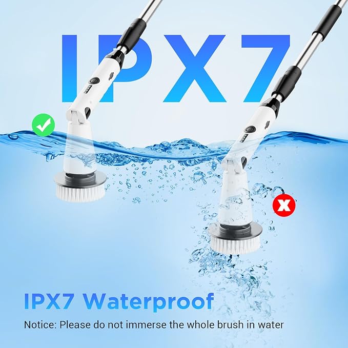 Electric Spin Scrubber, 2024 New Bathroom Cleaner, Power Shower Cleaning Brush with Extendable Handle & 4 Brush Heads, Shower Scrubber for Bathtub Tile Grout Kitchen Window and Floor