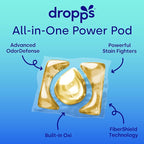 Dropps 4-in-1 Plus Oxi Free & Clear Power Biobased Laundry Detergent Pods, Unscented (38 Pods) - Chlorine-Free Bleach Alternative Biobased Laundry Whitener, Stain & Odor Remover