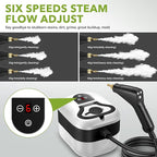 Steam Cleaner for Home & Car Detailing, 2500W Pressurized Handheld Steam Cleaner, 15s Fast Heating, 6 Levels Steam Output, 1.2L Water Tank