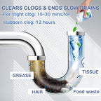 2PCS Powerful Pipe Dredging Agent,Pipeline Dredging Agent,350ml Drain Clog Remover Agent,Unclog Toilet Clog And Kitchen Sink Pipe Unblocker Powder