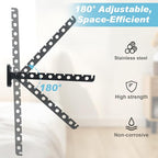 Alise Cloths Drying Rack Wall Mounted, Stainless Steel Folding Laundry Hanging Rack, Swivel Space Saving Clothes Hanger Racks for Bedroom Bathroom Laundry, Matte Black, Double Pack