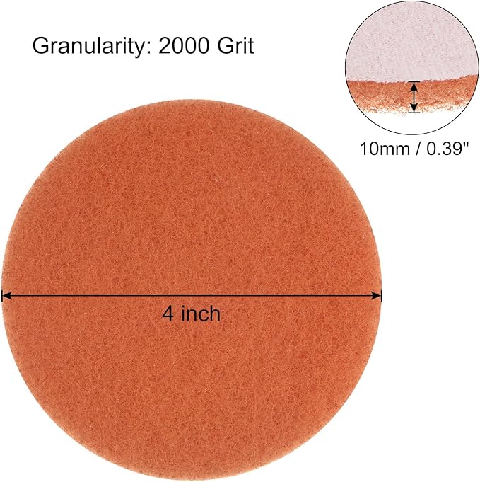 HARFINGTON 15pcs Drill Power Brush 4 Inch Tile Scrubber Scouring Pads 2000 Grit for Bathroom Kitchen Household Cleaning