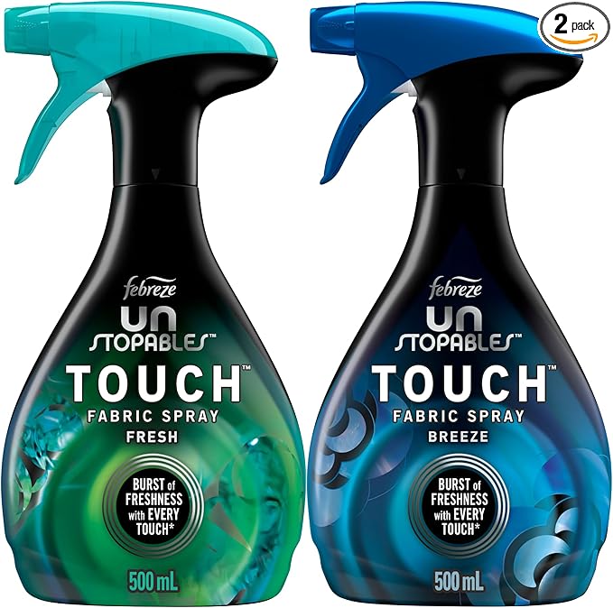 Unstopables Touch Fabric Spray and Odor Fighter, Fresh & Breeze, 16.9 oz, Pack of 2