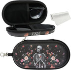 Double Eyeglasses Case, Hard Shell Dual Sunglasses Organizer with Zipper Clip Travel Glasses Storage for Women Men