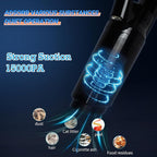 Handheld Car Vacuum Cleaner,Portable Vacuum Cleaner with 15000PA Suction,High Power Wet and Dry Mini Rechargeable Car Vacuum Cleaner with LED Light ,Multi-Nozzles for Car, Home, Office,Pet(black)