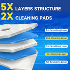150Ct Aromative Toilet Brush Refills, Toilet Bowl Cleaner Refills, Double-Layer Cleaning Pads Added, Disposable Refill Heads for Toilet Bowl Cleaner Wands, Bulk （Patented）