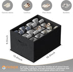 FHSQX 4 Pack Shoe Organizer for Closet,Foldable Shoe Organizer,Fits up to 48 Pairs,Storage Containers With Bottom Support for Shoes (Black, (16.5 * 12.6 * 9.5) x4)