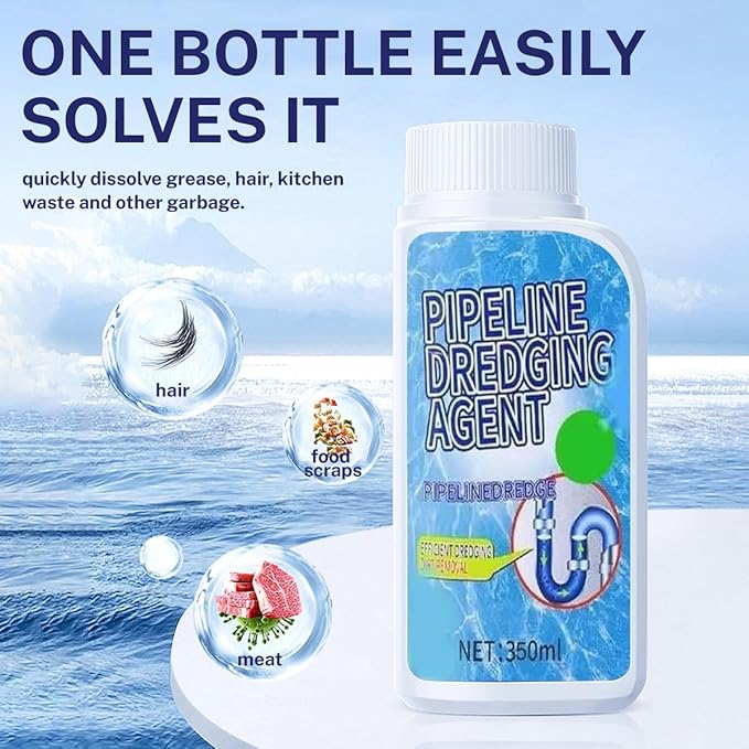 Pipe Drain Cleaner Powder Powerful, Pipeline Dredging Agent 350ml Pipe Clog Remover, Kitchen and Toilet Drain Cleaning Agent