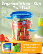 BiuLeon 12 Pack-24 oz Freezer Storage Containers, Plastic Food Storage Containers with Twist Top Lids, BPA Free and Reusable Soup Containers with Lids, Leakproof/Microwave/Dishwasher Safe