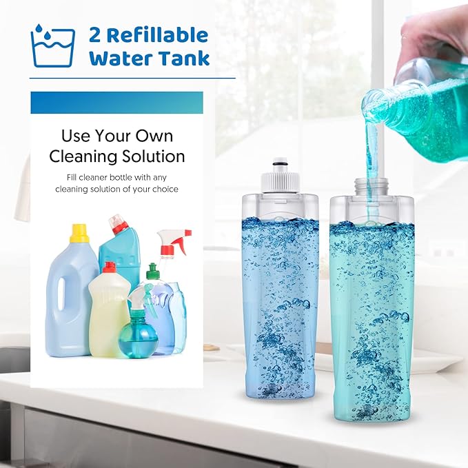 Wet Mops with 5X Washable Pads Spray Mops for Hardwood Floor Cleaning- MEXERRIS Wood Floor Mops Dust Mops with 2X Bottles Commercial Home Use for Hardwood Laminate Vinyl Tiles Wood Floor Cleaning