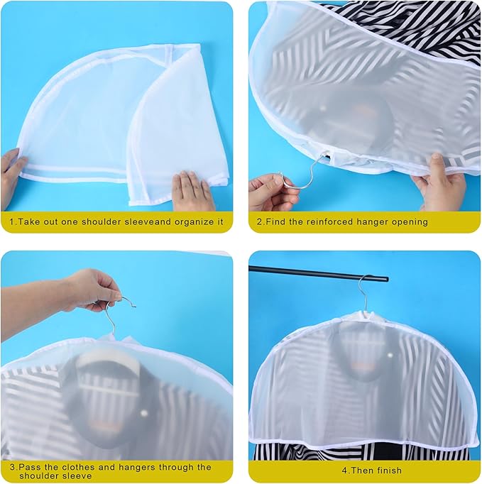 50pcs Clothes Protectors For Hanging Clothes，Suit Covers For Closet，Dust Covers For Hanging Clothes，Garment Covers For Hanging Clothes，Hanger Covers To Keep Dust Off Clothes，24''W X 12"H X 2''D