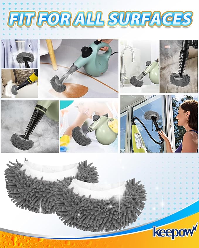 6 Pack Microfiber Cloth for Handheld Steam Shot Steam Cleaner Accessories Reusable Washable Steam Mop Pads Compatible with Bissell Steam Shot, Fit for Wagner, Fit for McCulloch Steamer Attachments