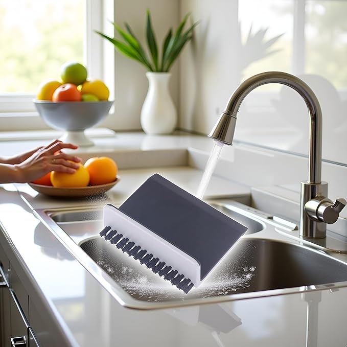 Black Kitchen Sink Squeegee Cleaner Countertop Brush Wiper Vegetable Cleaning Brush Wiper Home Kitchen Tool Accessories Fruit and Vegetable Cleaning Brushes