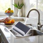 Black Kitchen Sink Squeegee Cleaner Countertop Brush Wiper Vegetable Cleaning Brush Wiper Home Kitchen Tool Accessories Fruit and Vegetable Cleaning Brushes