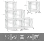 HUBSON Wire Cube Storage Organizer, Book/Toy/Craft/Potted Plants and petCloset Organizers and Storage Shelves, 6-Cube Freely Combinable Metal Grids Storage Shelf,White Plus Iron