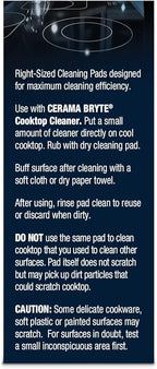 Cerama Bryte 10 x 5 Pack Cleaning Pads Cooktop and Stove Top Cleaner for Glass - Ceramic Surfaces, 50 Count