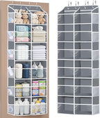 Univivi Over the Door Organizer, 6 Tiers Behind Door Storage with Clear Deep Pockets Hanging Organizer for Closet, Bedroom, Nursery, Bathroom and Sundries (Grey)